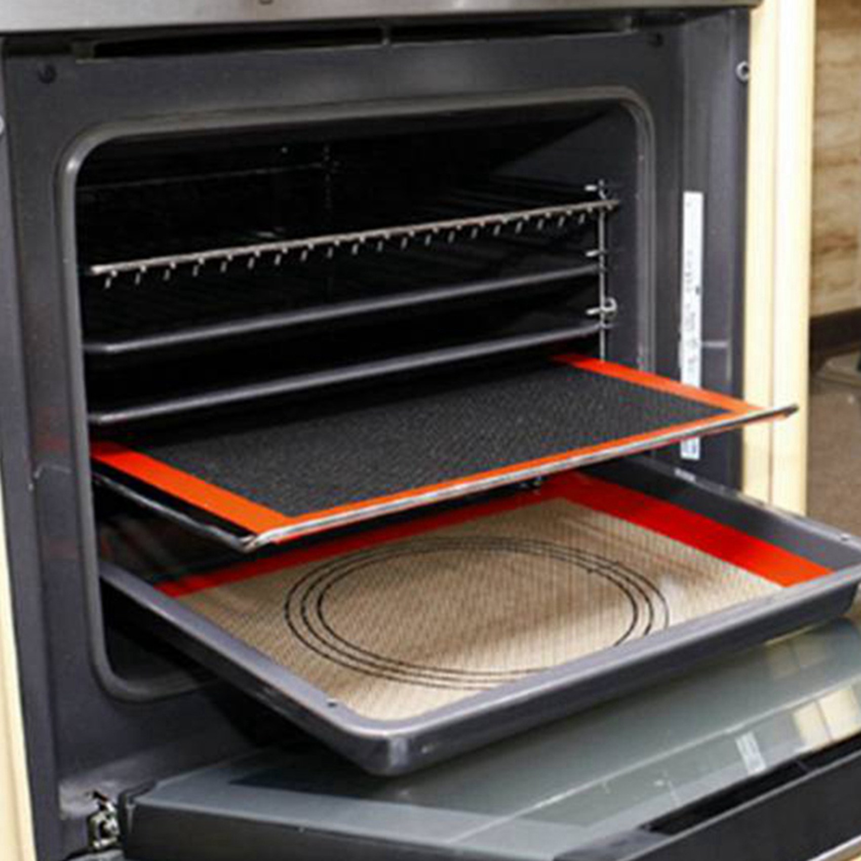 Kitchen Baking Appliances - SYW-ビスケット/パン/キッチンベーキング器具アクセサリー 穴あきシリコンベーキングマット ノンスティックオーブンマットライニングツール、6個セット
