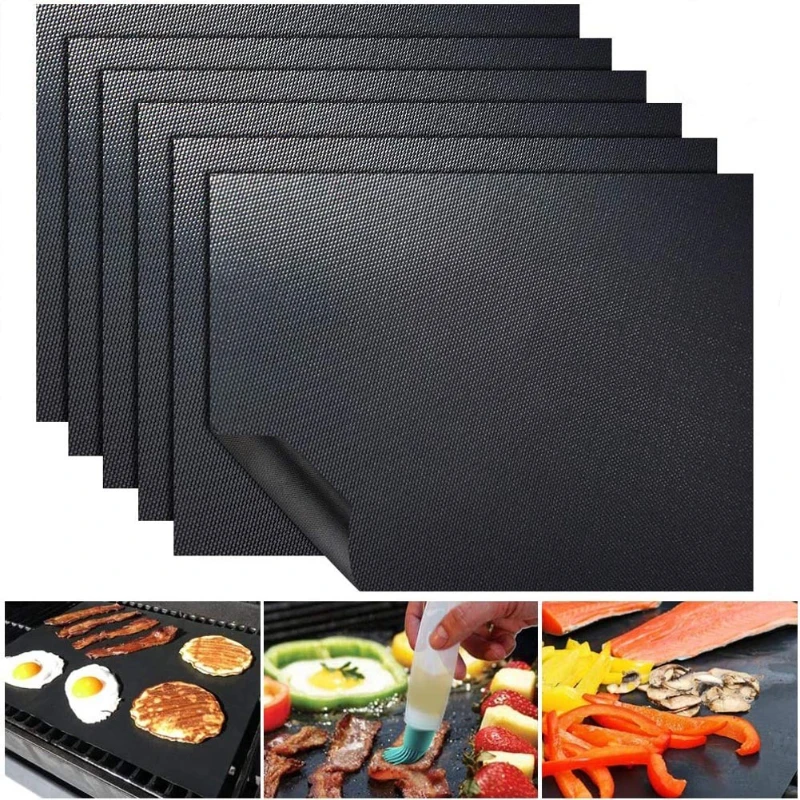Super Kitchen Baking Mat - 5 個箱入り 33X40X0.2 ミリメートルバーベキューバーベキューマットオーブンマット高温耐性ノンスティックバーベキューマットベーキングペーパーバーベキューアクセサリー