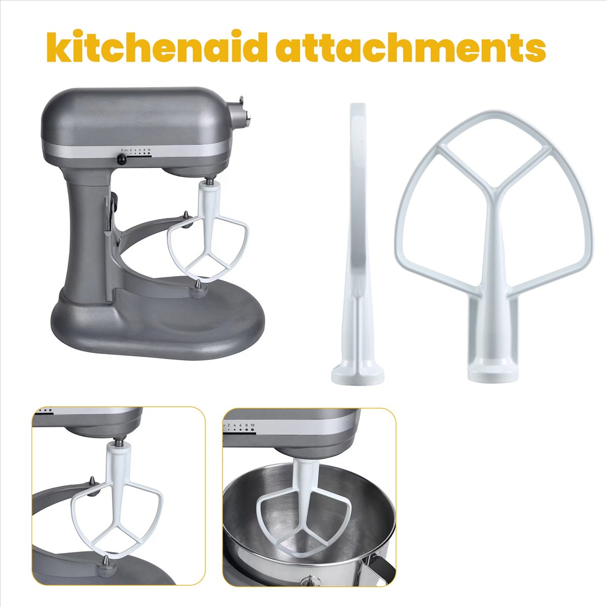 Kitchenaid Baking Set - Doings K5AB K5SS キッチンミキサーエイドコーティングフラットビーター、キッチンエイドミキサー W10807813、9707670 アクセサリーの交換品