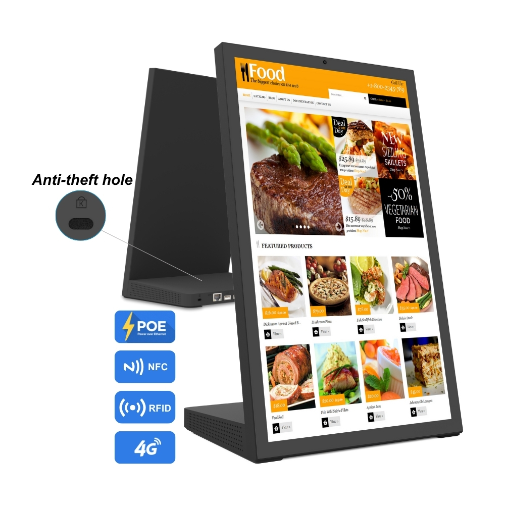 Kitchen Bank - デスクトップ型LタブレットデジタルサイネージタッチスクリーンPOE NFC/RFID搭載タブレット評価銀行キッチンディスプレイ小売店ディスプレイ