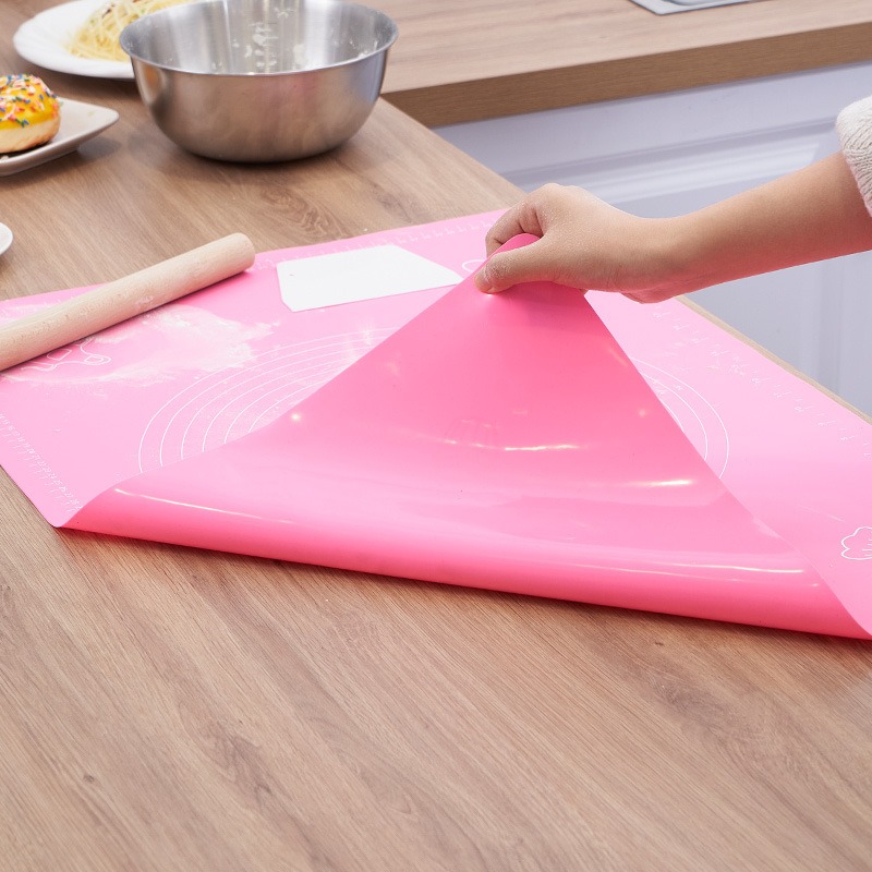 Kitchen Baking Counter - シリコン製ペストリーローリングマット 食品グレード 厚手生地練りパッド 製菓用小麦粉 キッチンカウンター用調理器具 ノンスティック