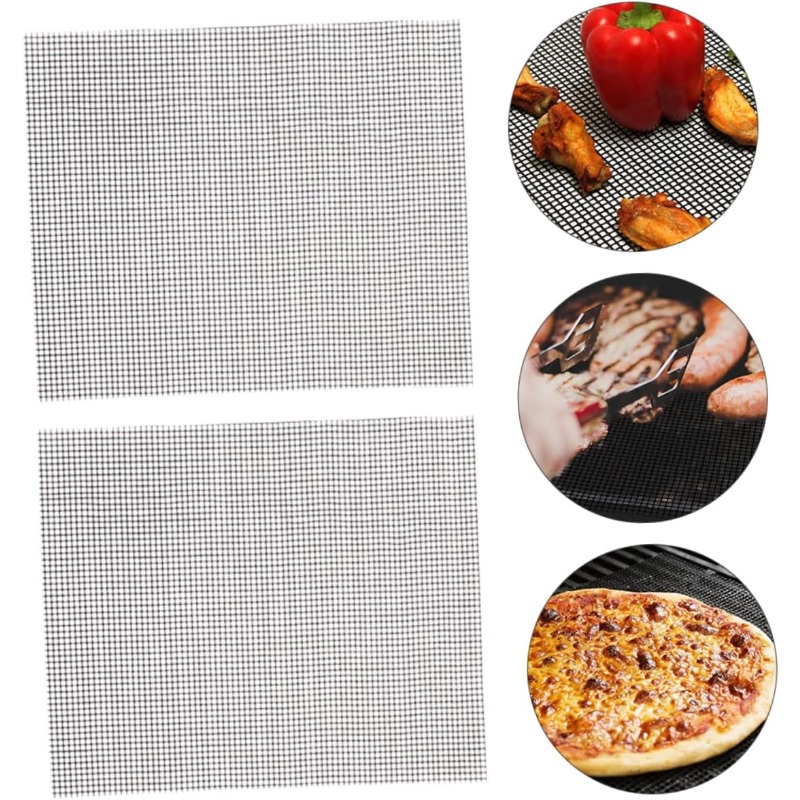 Super Kitchen Baking Mat - 再利用可能な焦げ付き防止バーベキューメッシュマット,グラスファイバー,食品,フィールド,屋外,ピクニック,バーベキュー,ネットグリル,1個
