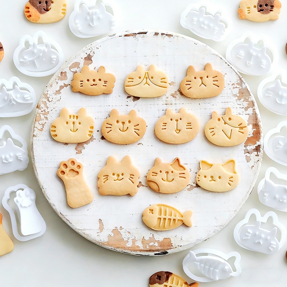Kitchen Baking Supplies - かわいい子猫DIYスタンプクッキーカッター焼き型ベーキングアクセサリーキッチンベーキング用