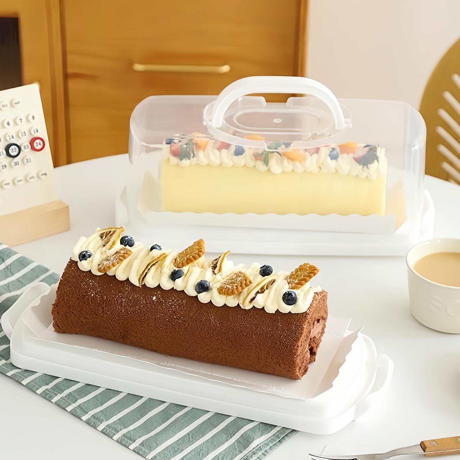 Kitchen Baking Counter - パン容器長方形トーストディスプレイケースパンボックス、ビスケットを輸送するためのポータブルハンドル付きキッチンクッキーカウンター