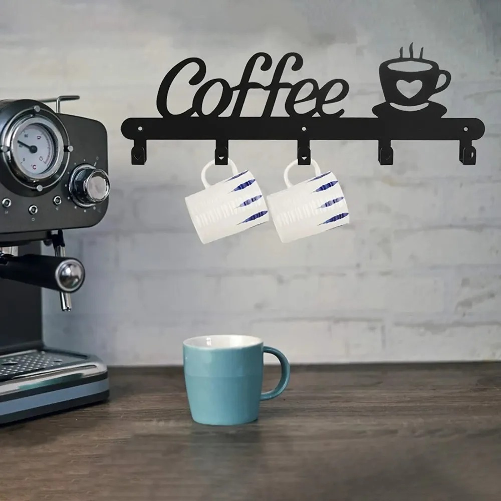 金属製壁掛けコーヒーマグカップホルダー、コート・帽子・鍵掛け - Kitchen Baking Gifts のレビューと価格