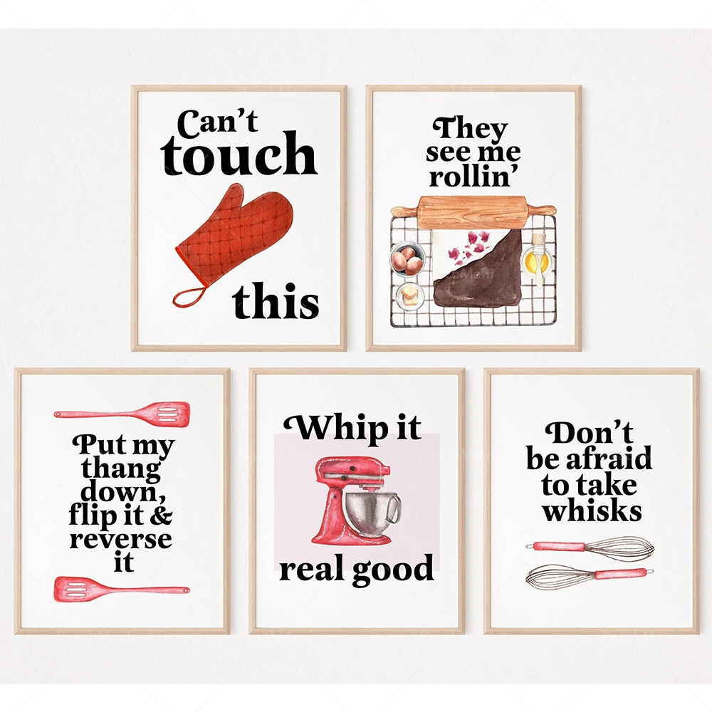 面白いベーキングの名言ポスター、食品のダジャレ名言、面白いウ - Kitchen Baking Wall Art のレビューと価格