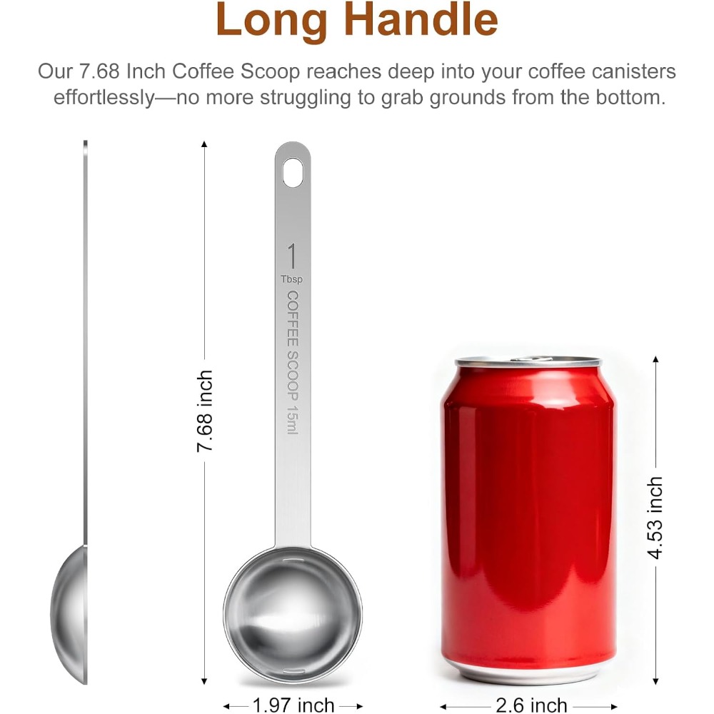 ステンレス鋼ロングハンドルコーヒースクープスプーン 15ML - Baking Powder Kitchen のレビューと価格