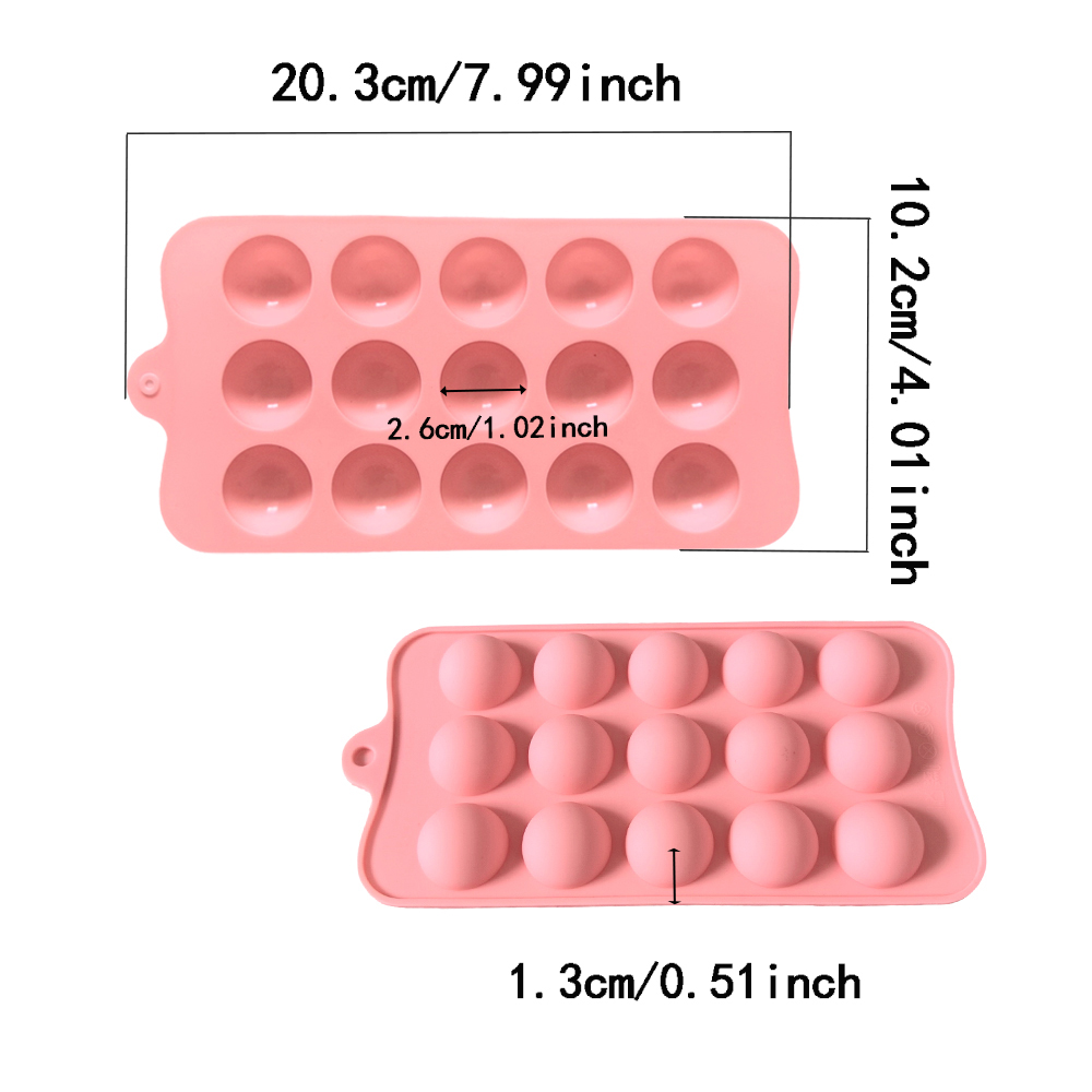 15 キャビティ半円形チョコレートシリコンモールド、キッチン - Kitchen And Baking Tools のレビューと価格