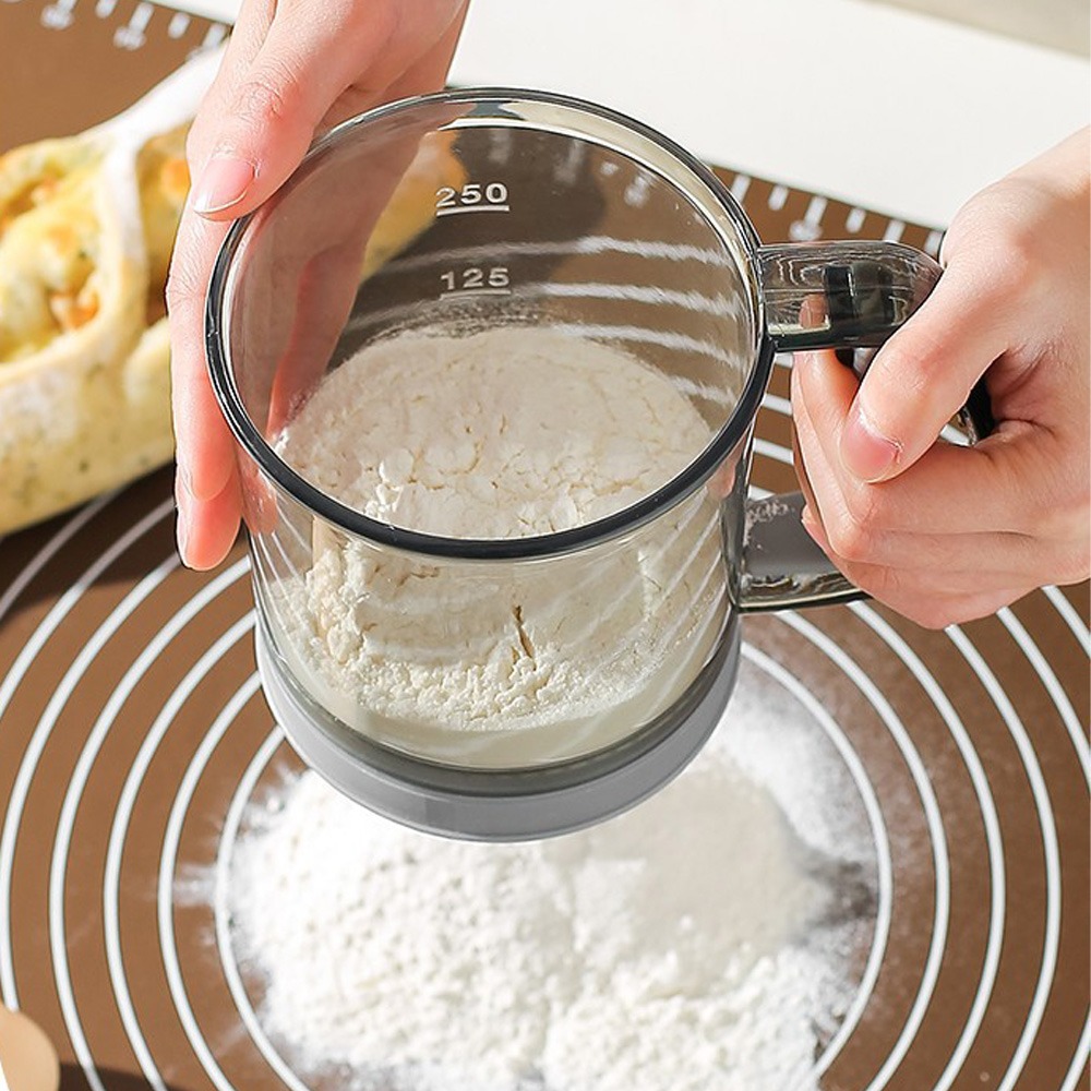 はい、二重層小麦粉ふるい器、ハンドル付きベーキングツール、手 - Baking Powder Kitchen のレビューと価格