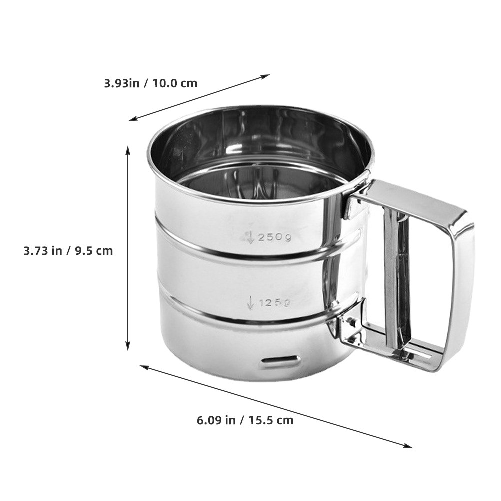キッチン用ステンレス製粉ふるい、細かいメッシュの携帯用ベーキ - Baking Powder Kitchen のレビューと価格