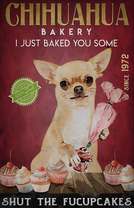 チワワベーカリー　今すぐ焼きたてのカップケーキをあなたに！　 - Kitchen Baking Wall Art のレビューと価格