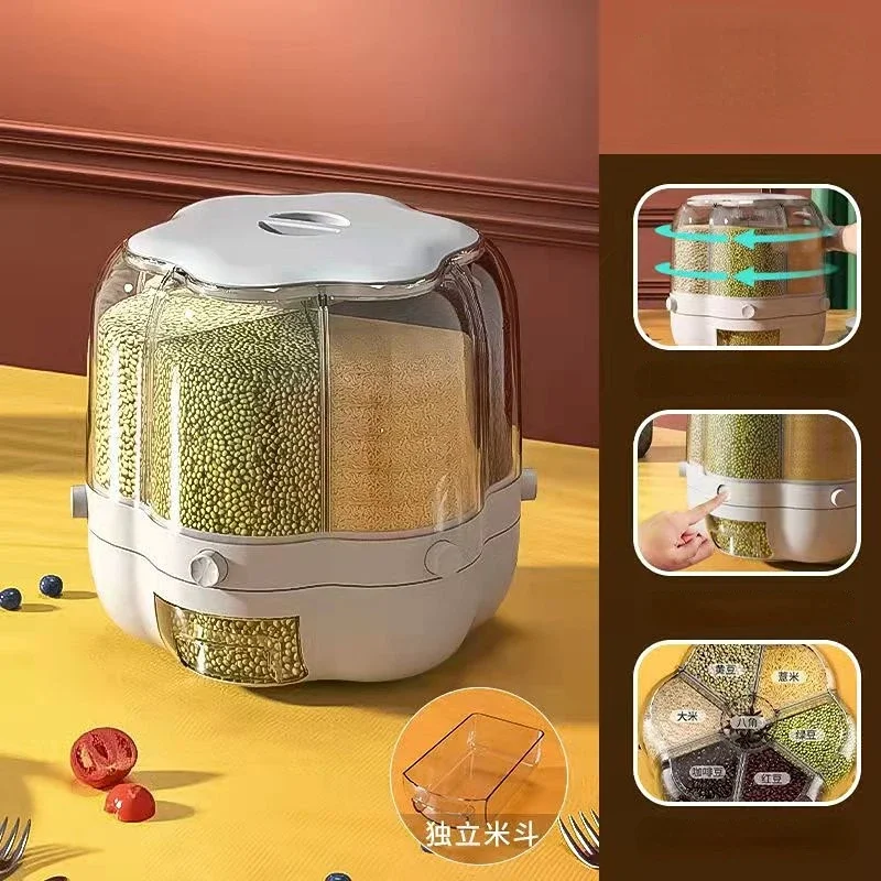 キッチン保存容器 大型食品保存容器 360 °   回転米樽 - Kitchen Bank のレビューと価格