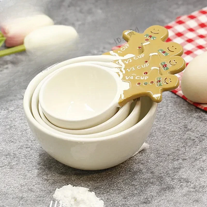 クリスマス計量スプーンセット、3D手描きセラミックボウル、ベ - Kitchen Baking Gifts のレビューと価格