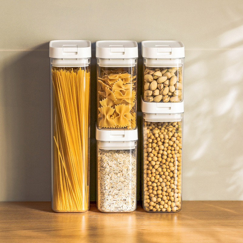パスタ収納ボックス透明プラスチック穀物シールタンクスパゲッテ - Kitchen Bank のレビューと価格