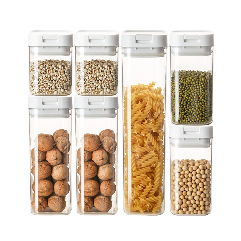 パスタ収納ボックス透明プラスチック穀物シールタンクスパゲッテ - Kitchen Bank のレビューと価格
