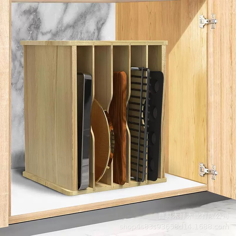 無垢材キッチン収納ラックキャビネット多層食器整理ラックトレイ - Kitchen Cabinet Baking Organizer のレビューと価格
