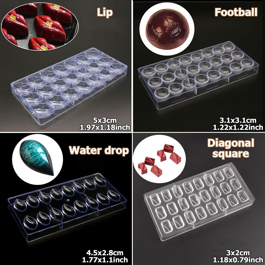 24 スタイル利用可能なプラスチックチョコレート型クリエイテ - Kitchen And Baking Tools のレビューと価格