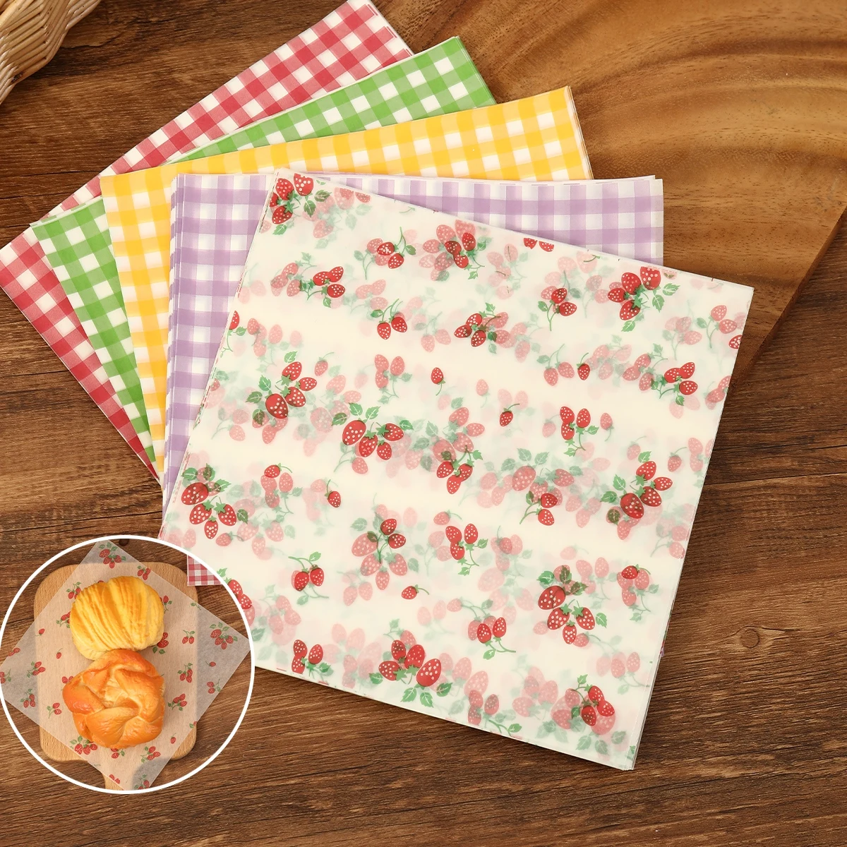 50 個の耐油包装紙パンサンドイッチバーガーフライ、食品グレ - Kitchen Baking Gifts のレビューと価格