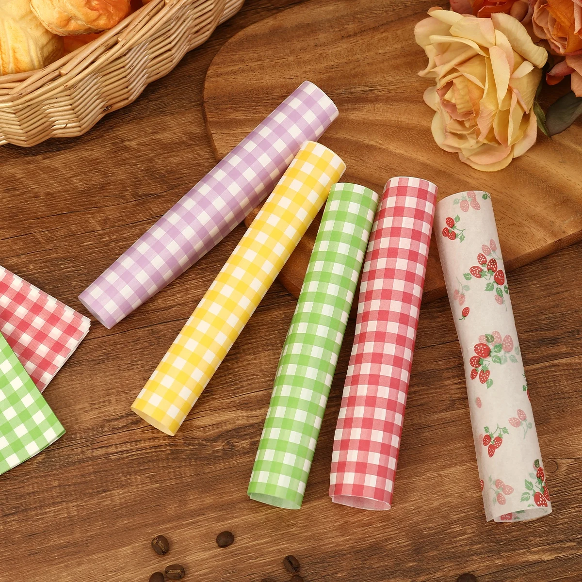 50 個の耐油包装紙パンサンドイッチバーガーフライ、食品グレ - Kitchen Baking Gifts のレビューと価格