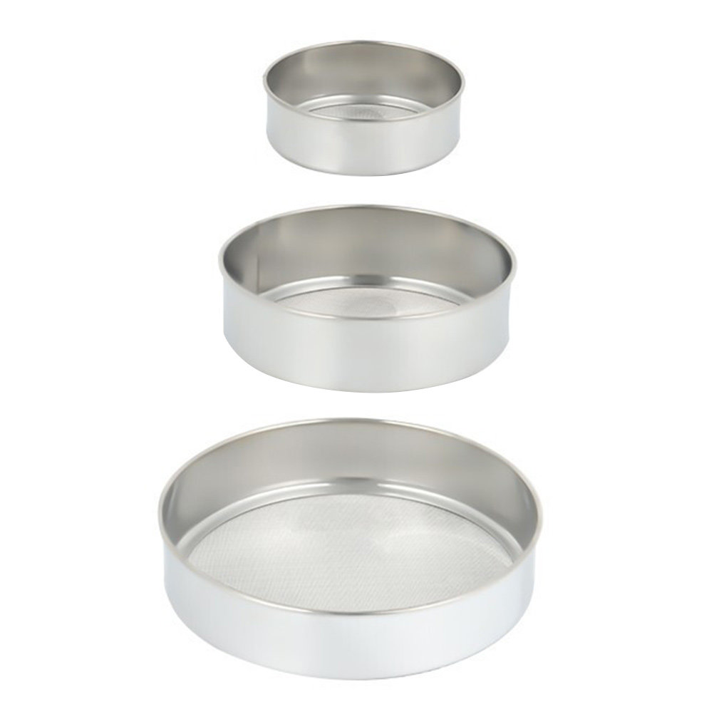 3 個のステンレス鋼小麦粉ふるいセットラウンドファインメッシ - Baking Powder Kitchen のレビューと価格