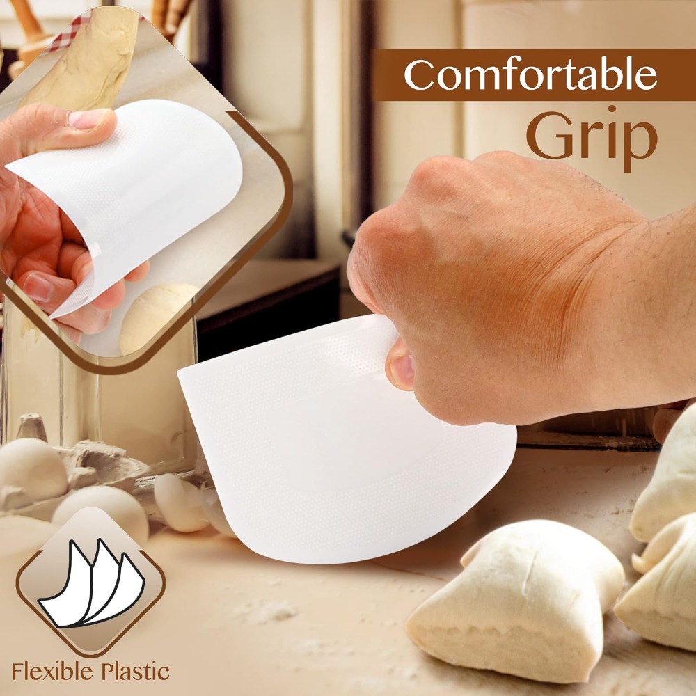 柔軟なプラスチック製生地スクレーパーとボウルスクレーパーセッ - Dough Scraper Curved のレビューと価格