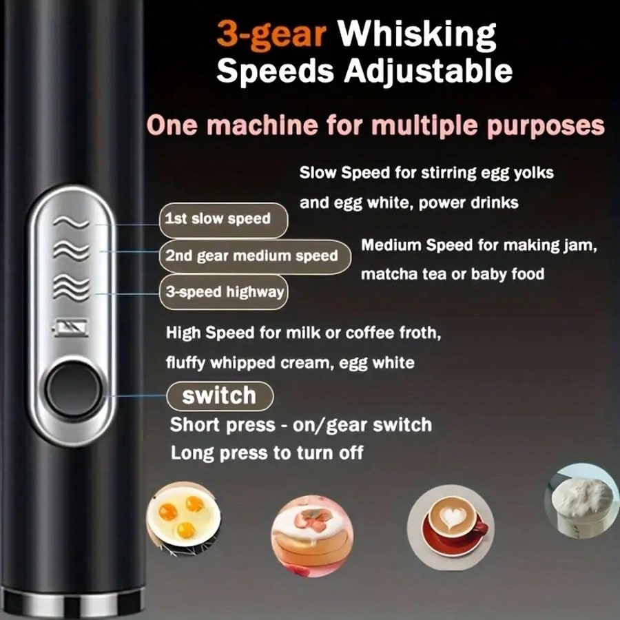 1パック入りハンドヘルド電動ミキサー、卵ビーター、ミルク泡立 - Kitchen Baking Appliances のレビューと価格