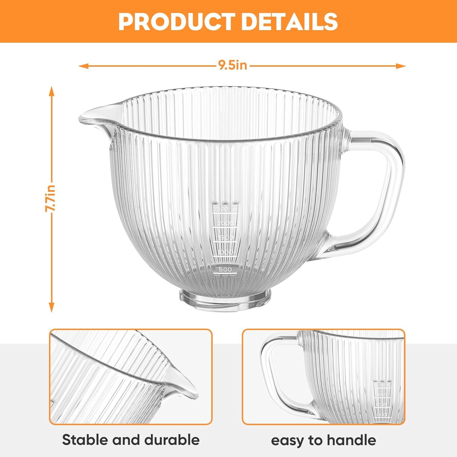 GVODE キッチンエイドミキサー用ガラスボウル、4.5-5 - Kitchenaid Baking Set のレビューと価格