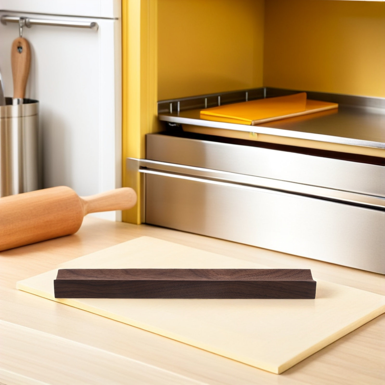 木製麺棒ホルダー カウンター用滑り止めペストリーローラースタ - Kitchen Baking Counter のレビューと価格