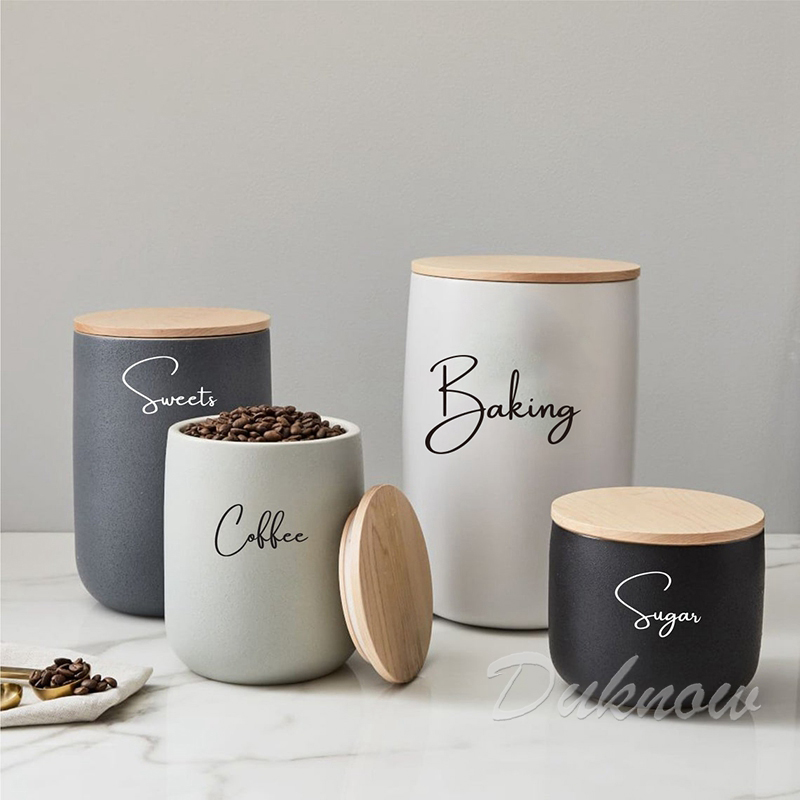 キッチン整理キャニスタージャーラベルステッカー防水デカール茶 - Kitchen Baking Wall Art のレビューと価格