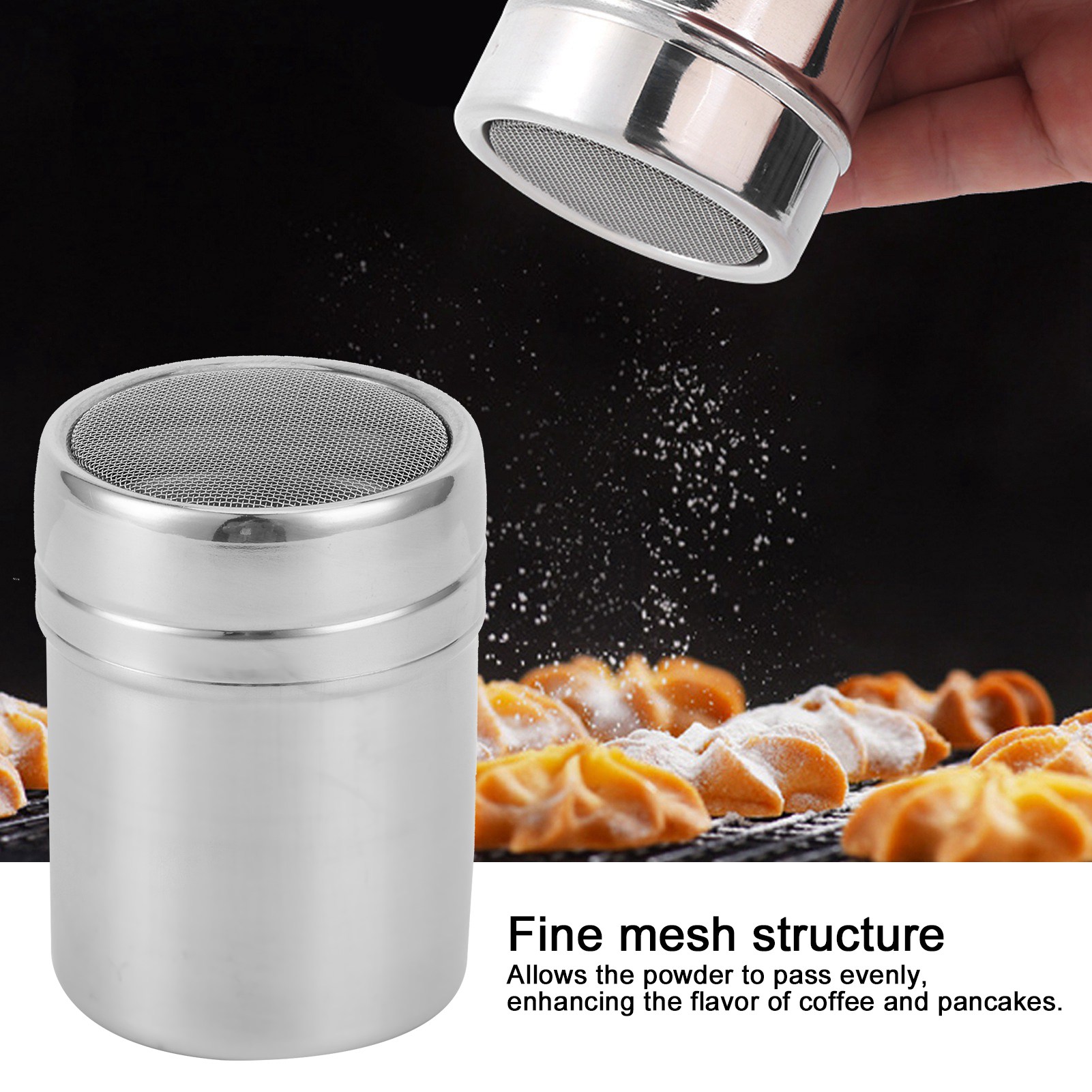 ファインメッシュパウダーシェーカー ステンレス製 チョコレー - Baking Powder Kitchen のレビューと価格