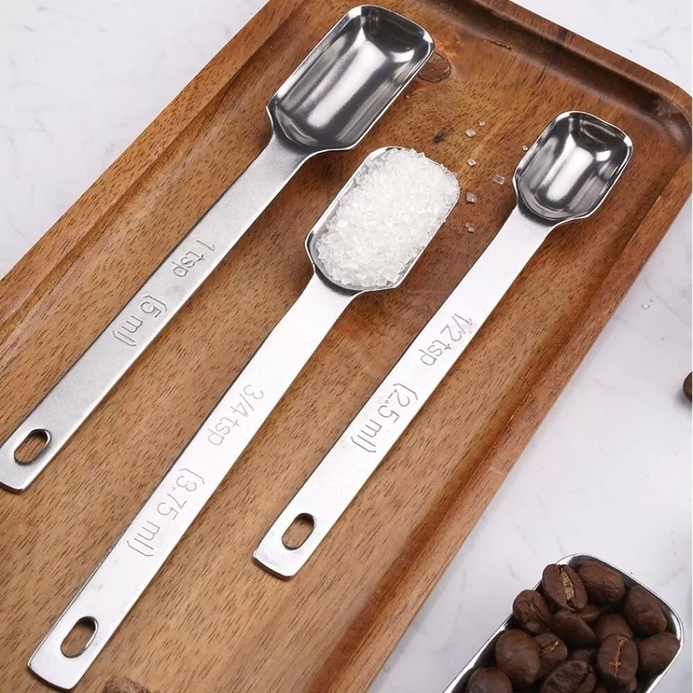 スケール付きステンレス鋼計量スプーン、キッチン用品、長方形の - Baking Powder Kitchen のレビューと価格