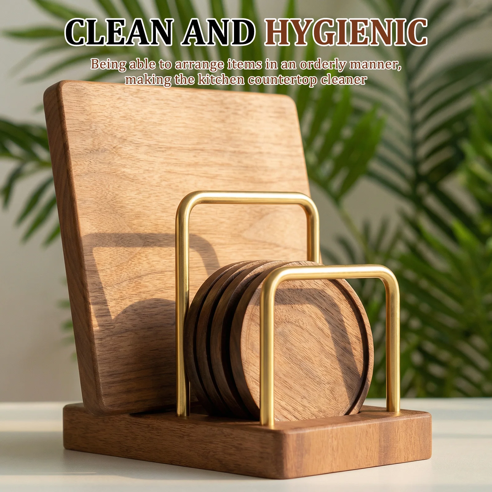 鍋蓋ラックまな板オーガナイザー木製ベースベーキングパンチョッ - Kitchen Cabinet Baking Organizer のレビューと価格
