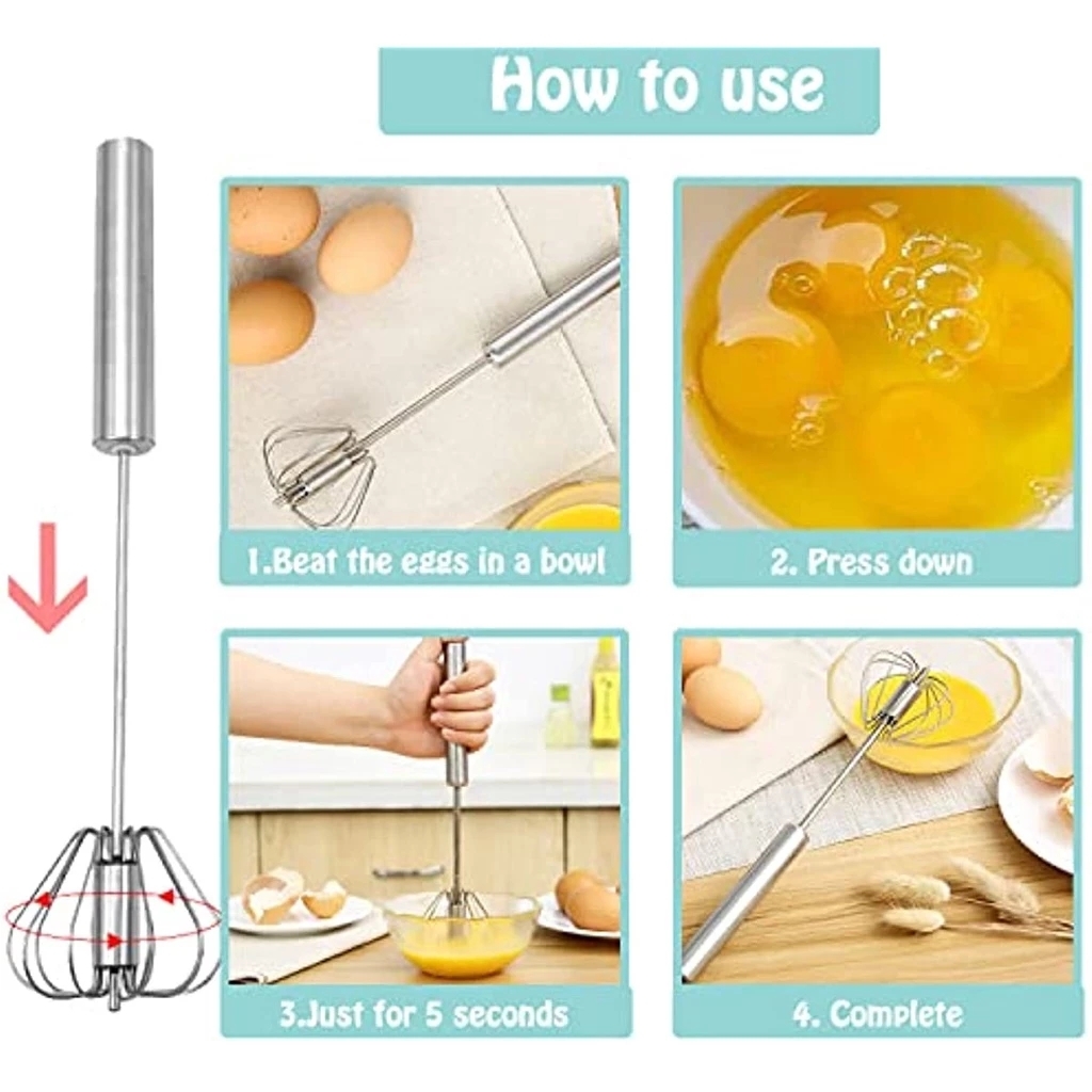 1/3 個ステンレス鋼エッグビーター耐久性のある半自動エッグ - Kitchen Baking Appliances のレビューと価格