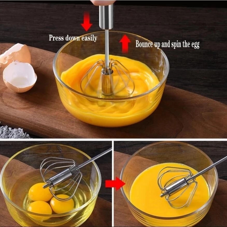 1/3 個ステンレス鋼エッグビーター耐久性のある半自動エッグ - Kitchen Baking Appliances のレビューと価格
