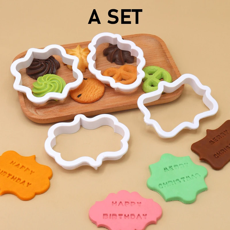 4個入り ヴィンテージ風プレートフレーム クッキーカッター  - Kitchen Baking Tools Names のレビューと価格