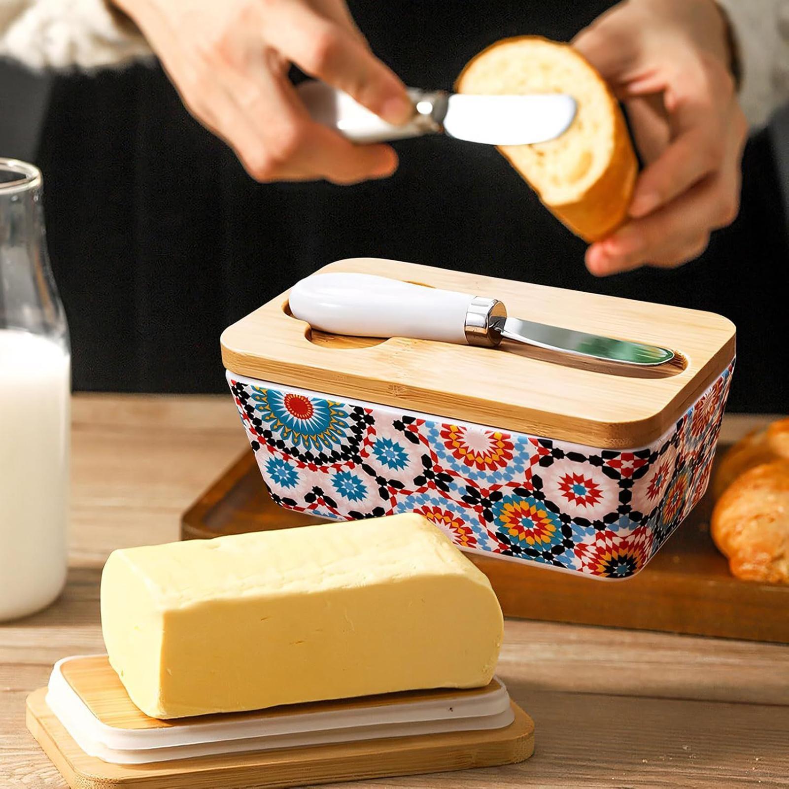 バターディッシュセラミックバター容器カッター付きカウンター気 - Kitchen Baking Counter のレビューと価格