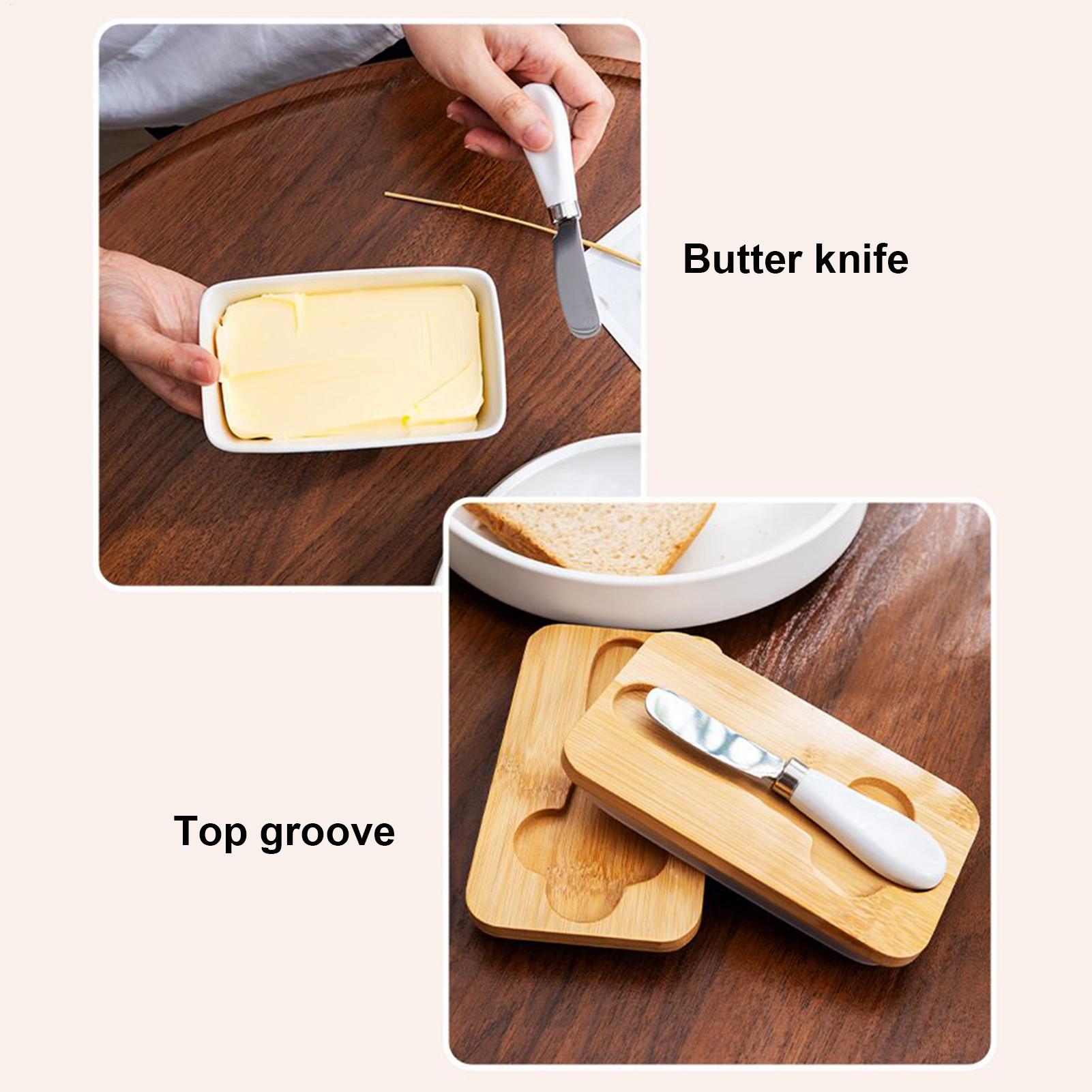 バターディッシュセラミックバター容器カッター付きカウンター気 - Kitchen Baking Counter のレビューと価格