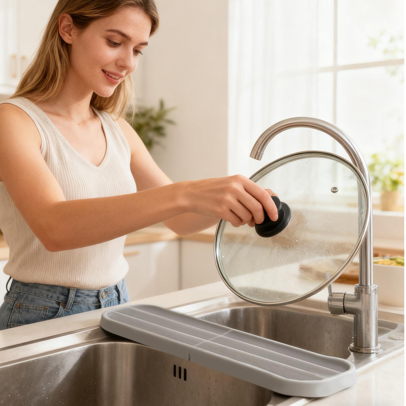 食器乾燥マット 耐熱マット 17.7 x 3インチ シリコン - Kitchen Baking Counter のレビューと価格