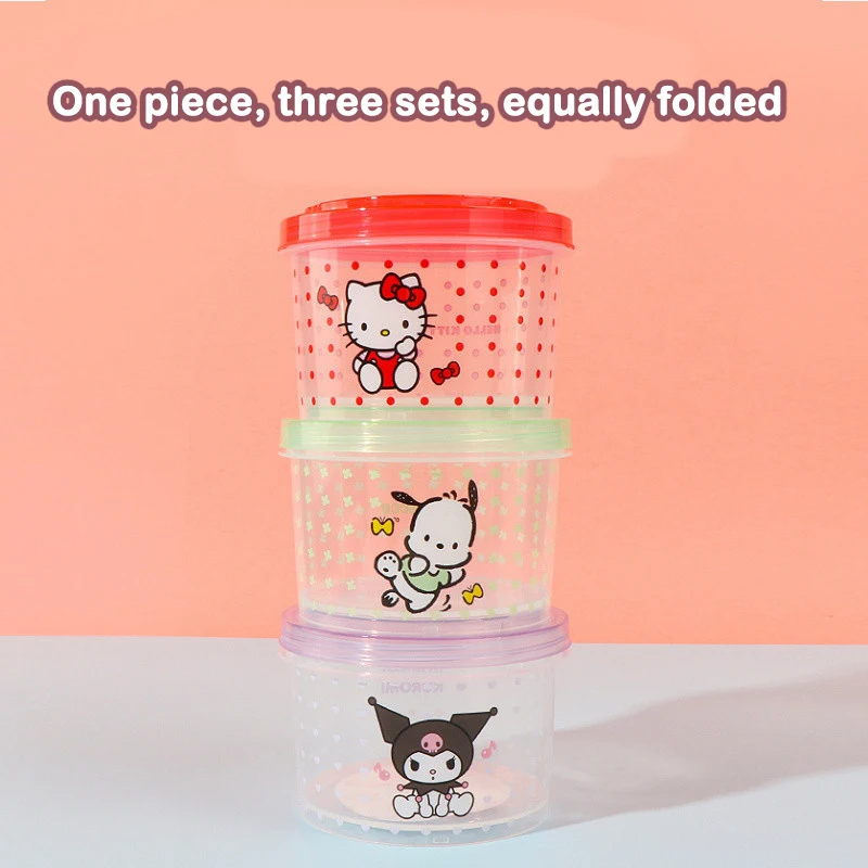 キティ弁当箱セット 3個入り 可愛い重ねて使える蓋付き丸型ラ - Kitchen Baking Gifts のレビューと価格